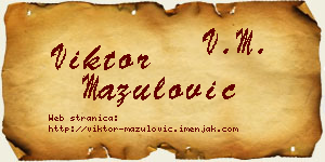 Viktor Mazulović vizit kartica